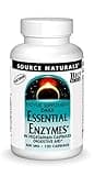 Source Naturals Essential Enzymes 500mg Bio-Aligned Multiple Enzyme Supplement Herbal Defense for Digestion, Gas, Constipation & Bloating Relief - Supports Immune System* - 120 Vegetarian Capsules