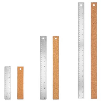 Metal Ruler, 6+12+18 Inch Stainless Steel Metal Ruler with Cork Backing Non-Slip Rulers with Inch and Centimeters Straight Edge Prevent Ink Leakage for Student School Office Drafting Engineering