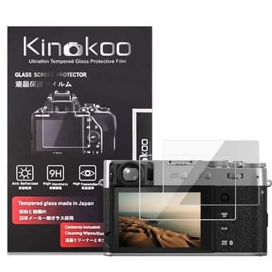 kinokoo Fuji X100VI Screen Protector - 0,25mm 9H Hardness Tempered Glass Film for Fujifilm X100V/ Fuji X100 VI Camera Crystal Clear - Bubble-free/Anti-scratch/Anti-Fingerprint (2 pack)