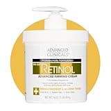 Advanced Clinicals Retinol Body Lotion & Face Moisturizer | Crepey Skin Care Treatment | Fragrance Free Retinol Body Cream Targets Look Of Crepe Skin, Stretch Marks, Wrinkles, & Loose Skin, 16 Oz