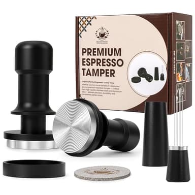 Espresso Tamper 54mm – Fits Dalla Corte And La San Marco Portafilter – Not For Breville Sage – Spring Loaded Calibrated Coffee Tamper Tool – Barista Tools – Espresso Machine Accessories