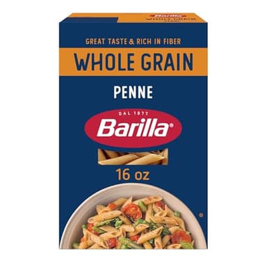 Barilla Whole Grain Penne Pasta, 16 oz. Box - Non-GMO, Made With 100% Whole Grain Durum Wheat - Great Source of Fiber