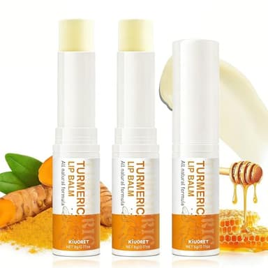 3PCS Turmeric Lip Balm for Smokers - Long-Lasting Moisturizer for Dry, Cracked, and Dull Lips - Reduces Lip Lines & Flakes - Daily Hydrating Lip Care for Smooth Soft Lips