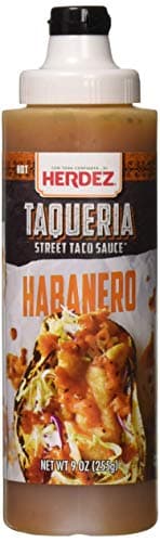 HERDEZ TAQUERIA STREET SAUCE, Habanero, 9 oz Squeeze Bottle (8 Pack) – Fiery Hot Taco Sauce for Bold Flavor