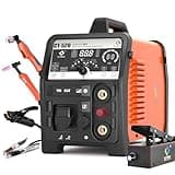 HITBOX Plasma Cutter Welder Combo, 4 IN 1 [Air Sensor Technology] 50Amp HF Non-Touch Pilot Arc TIG Welding with Foot Pedal, 110V/220V 2T/4T Stick/MMA/Pulse TIG, Whole LED Display Screen (CT-520)
