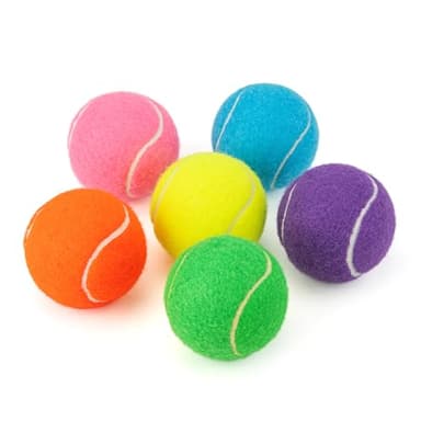 PHOEPET 6-Pack Tennis Balls for Beginner Training Practice- Bulk Dog Balls for Fetch Chew Toys(Mix Colors)