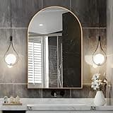 NEUWEABY Arched Wall Mirror for Bathroom,20"x30" Arched Mirror Wall Mounted Mirror with Metal Frame, Gold Vanity Mirror Decor for Mantle, Bedroom, Entryway, Living Room