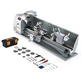 CREWORKS Mini Metal Lathe, 9" x 30" Metal Lathe Machine with 3 Jaw Chuck and 3000rpm Max. Spindle Speed, 1100W Benchtop Metal Lathe, Metalworking Machine with LCD Display for Metal Turning