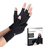 HENOTIC Copper Arthritis Gloves for Women Men, Fingerless Breathable & Moisture Wicking Arthritis Compression Gloves for Relieving Carpal Tunnel Aches, Rheumatoid Pains, Joint Swell