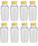 Medela Breastmilk Collection Storage Feeding Bottle with Lids-8 Pack (8 Bottles and 8 Lids)w/lid 8oz /250ml