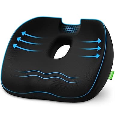 AUVON Innovative Donut Pillow Hemorrhoids Scientific Center Hole and Tailbone Cutout, Orthopedic Pain Relief Donut Seat Cushion for Coccyx, Sciatica, Postpartum Pregnancy, After Surgery Sitting Relief