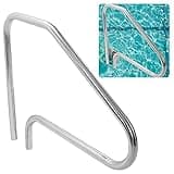 HECASA Pool Handrail Grab Rail Railing 37" Tall Swimming Pool Hand Rail Inground Pool Stair Rail Safety Rail Entry Rail Handle Pool Grab Ladder 304 Stainless Steel W/O Anchors