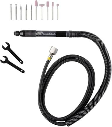 Ingersoll Rand 320PGK - Air Pencil Grinder Kit, 1/8" Collet, Burr, 60,000 RPM, Inline, Rear Exhaust, includes 5 Mounted Points & 5 Carbide Burrs