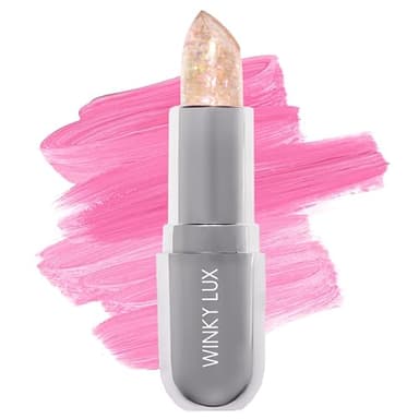 Winky Lux Rainbow Glitter Confetti Balm - Hydrating ph Lip Balm, Natural Pink Tint with pH Color Changing, Moisturize & Soften Lips While Leaving Sheer Pink Tint, with Vanilla Scent