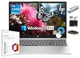 HP 15.6" Touchscreen Pavilion Laptop Computer, 32GB RAM, 1.5TB Storage (1TB SSD + 500GB Ext), 10-Core Intel i5 Processor, Wi-Fi 6E, Windows 11 Pro with Lifetime Microsoft Office, MarxsolAccessory