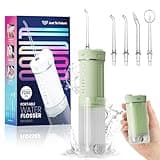 Portable Mini Water Dental Flosser for Teeth Cleaning Pick,Travel Oral Irrigator with Telescopic Water Tank,4 Modes and Waterproof Design-Perfect for Braces,Bridges,Home&Travel Dental Care