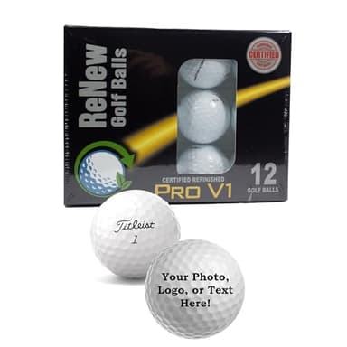 GBM Certified Refinished Titleist Pro V1 Golf Balls | Add Photo, Logo or Text, 12 Pack