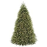 National Tree Company Pre-Lit Artificial Full Christmas Tree, Green, Dunhill Fir, Dual Color LED Lights, Includes Stand, 9 Feet