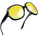 Joopin Oversized Night Driving Glasses for Women, Large Night Vision Glasses for Driving, Ladies UV Protective Yellow Glasses for Nighttime