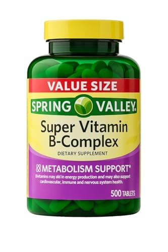 Vitamin B Complex – Super B Complex Vitamins, B12, VIT B Complex with Thiamine, Biotin, Folate, Pantothenic Acid – Energy and Metabolism Support, 500 Count + UB Store Sticker (Pack of 1)