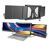 JoyReal Triple Monitor for Laptop, 12'' Laptop Screen Extender for 13''-16'' Laptop, FHD 1080P Portable Monitor with USB-C HDMI for Mac Windows Chromebook Surface Smartphone