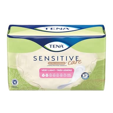 TENA Sensitive Care Extra Coverage Female Incontinent Pad Very Light Long 9" L 54291, 50 Ct