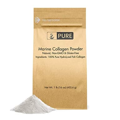 Pure Original Ingredients Marine Collagen Powder (1 lb) Natural & Unflavored, Protein Peptides, Resealable Bag