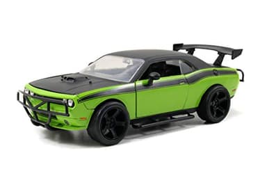 Jada Toys 253203043 Fast & Furious Letty's Dodge Challenger SRT8 Off Road Car Tuning Model 1:24 Scale with Spoiler, Opening Dodge, Bonnet and Trunk, Wheel, Green