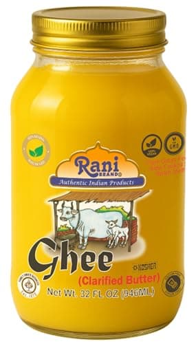 Rani Ghee Pure & Natural from Grass Fed Cows (Clarified Butter) 32oz(2lbs) 908g ~ Glass Jar | Paleo Friendly | Keto Friendly | Gluten Free | Kosher | Product of USA