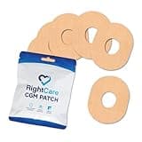 RightCare CGM Adhesive Patches Pre-Cut for Dexcom G7, Waterproof Adhesive Medical Tape, Uncovered Oval Sensor Patches, Tan, Bag of 25
