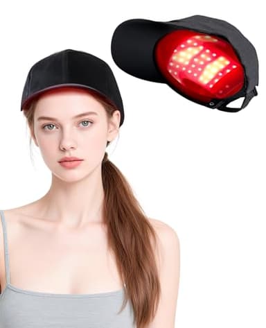 Cordless Red & Blue Light Scalp Care Cap, Wireless Heating Hat with Timer, Rechargeable Battery, Adjustable Fit and Portable Design for Men & Women