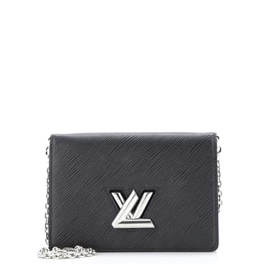 Louis Vuitton, Pre-Loved Twist Belt Wallet on Chain Epi Leather, Black