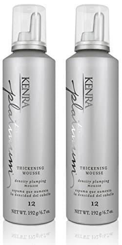 Kenra Platinum Thickening Mousse 12 | Volumizing Styler | Adds Fullness & Body | Humidity Protection Up To 48 hours | Desity Plumping up tp 150% | Thermal Protection | All Hair Types | 6.7 oz (2-Pack)