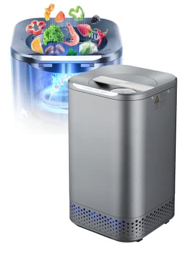 Nagual NA Electric Kitchen Composter, Indoor Mill Grinder Food Recycler, 0.66 Gal Odorless Low-Noise Countertop Bin (Gray)