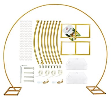 LANGXUN 9.5ft Large Size Metal Circle Balloon Arch Stand Decoration, Arch Frame for Birthday Wedding Graduation Decorations and Event Party Supplies, Baby Shower Photo Background