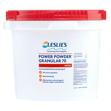 Leslie's Power Powder Granular 70% Calcium Hypochlorite Pool Shock 25 lbs 18763