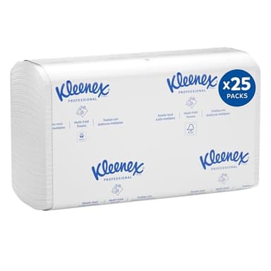 Kleenex Professional Premiere Towels, Bulk (13253), Fast-Drying Absorbency Pockets, Trifold, White (120 Sheets/Pack, 25 Packs/Case, 3,000 Sheet Total)