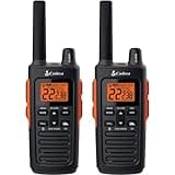 Cobra RX680 Waterproof Walkie Talkies - Rechargeable, 60 Preset Channels, Long Range 38-Mile Two-Way Radio Set (2-Pack),Black and Orange