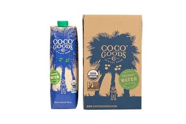 CocoGoodsCo Vietnam Single-Origin 100% Organic Coconut Water, Non-GMO, Never from Concentrate (33.8 fl. oz/1 liter, 6 pack)