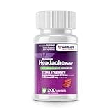 GenCare - Tension Headache Relief Pain Reliever with Acetaminophen 500 mg & Caffeine 65 mg (200 Caplets) Best Value Bulk Extra Strength for Head, Migraine, Joint Pain & Body Ache Relief Medicine
