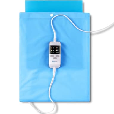 Boncare® Vinyl Small Heating Pad NO Auto Shut Off for Back Pain Relief and Cramps, High and Low Temperature Settings Hot Electric Heat Pad with Washable Cover Blue (12"x 15")