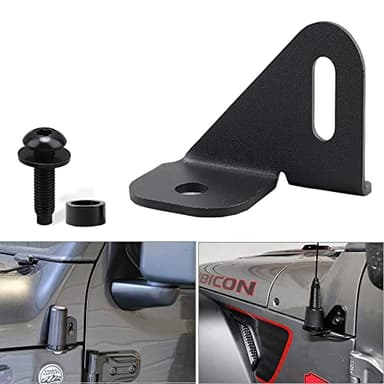 GLOBLED JL Antenna Mount Driver Side CB Antenna Mount Radio Driver's Side Mounting Bracket Front Driver Near The Hood Side CB Holder Compatible with Jeep Wrangler JL JLU & Jeep Gladiator JT 2018-2023