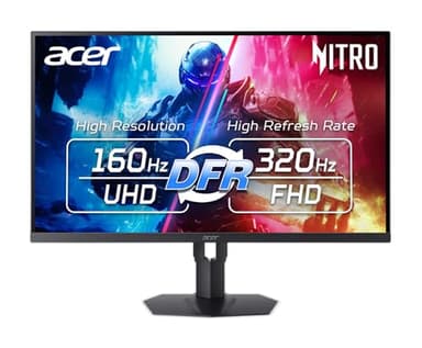Acer Nitro 31.5” 4K UHD 3840x2160 Gaming IPS MiniLED Monitor | AMD FreeSync Premium | 160Hz Refresh Rate to FHD 320Hz (DFR) | Up to 0.5ms | 1x Display Port 1.4 & 2x HDMI 2.1 Ports | XV325QK V3bmiipprx