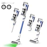AYONTIN Cordless Vacuum Cleaner, Brushless Motor Powerful Suction Stick Vacuum, LED Display, with 2500 mAh Detachable Battery, 45 Mins Runtime Vacuum Cleaners for Home/Pet Hair/Hardwood/Carpets, Blue