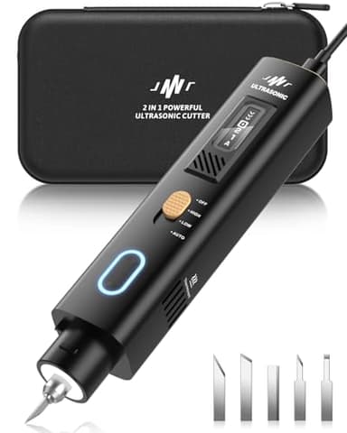 Professional 40KHz Ultrasonic Cutter Knife & Polisher OLED Display 50Pcs Replacement Blades Precision Cutting Deburring Tool for 3D Printing Resin, Acrylic, Wood, DIY Model Crafts More