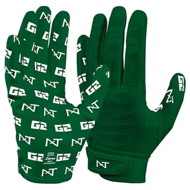 Nxtrnd G2 Pro Football Gloves, Men's Ultra Sticky Elite Receiver Gloves (Dark Green, Medium)