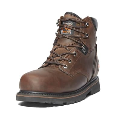 Timberland PRO Men's Pit Boss 6 Inch Steel Safety Toe Industrial Work Boot, Brown-2024 New, 9.5 W