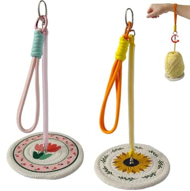 2PCS Portable Wrist Yarn Holder, Yarn Holder for Crocheting and Knitting, Perfect for Travel and on-The-go Crocheting,Knitting Gift for Craft Lovers