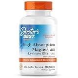 Doctor's Best High Absorption Magnesium Glycinate Lysinate, 100% Chelated, Non-GMO, Vegan, Gluten & Soy Free, 200 mg, 240 Count