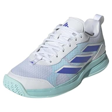 Adidas Women's Avaflash Low Top, White/Cobalt Blue/Semi Flash Aqua, 9.5